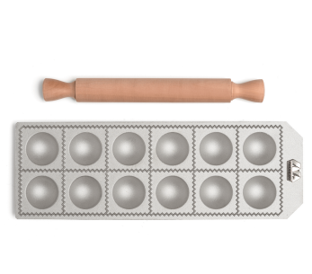 Marcato Classic 12 formas redondas para ravioli + mini rolo de madeira 2