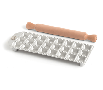 Marcato Classic 24 kvadratisk ravioliform + minirulle i trä