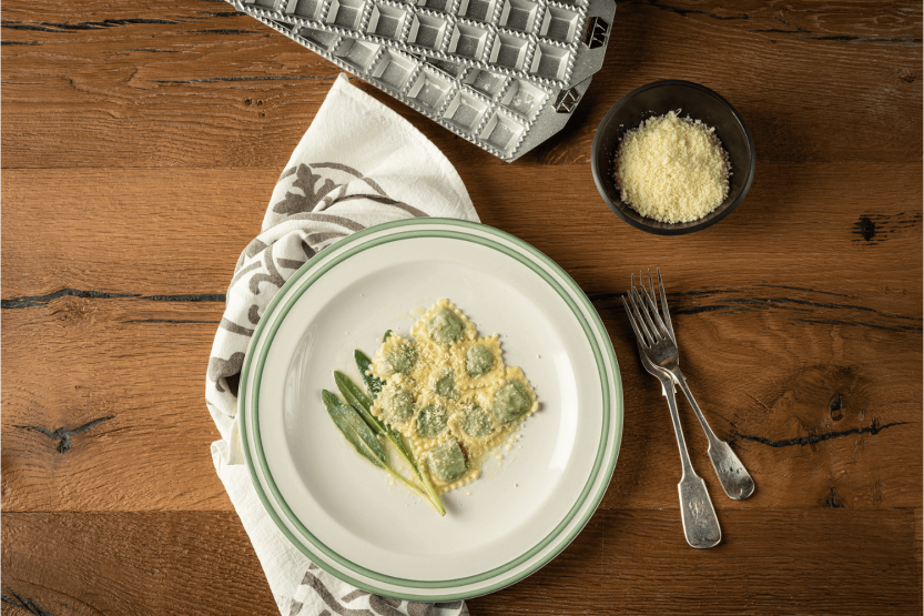 Marcato Classic 24 vierkante ravioli vorm + mini houten roller