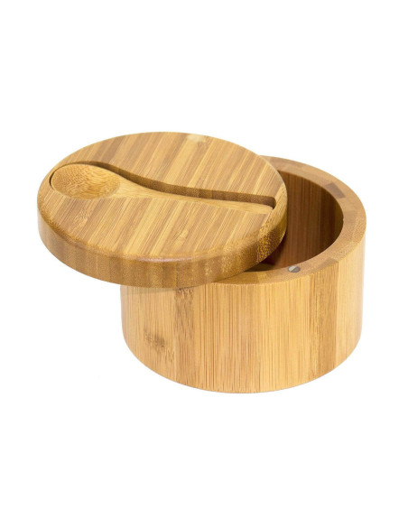 Totally Bamboo Big Dipper magnetic Guérande salt box with spoon