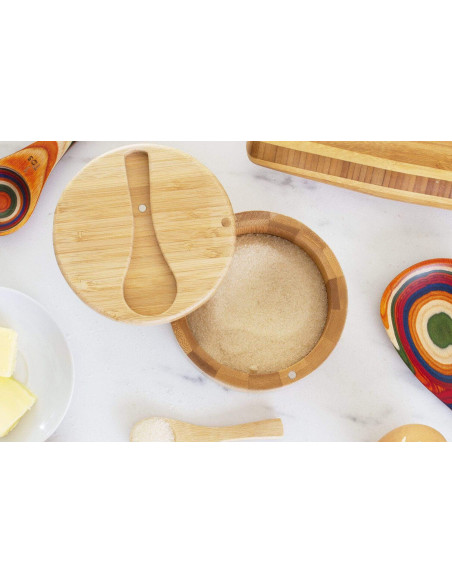 Totally Bamboo Big Dipper magnetisk Guérande saltboks med skje