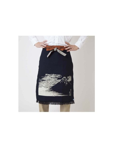 Anything Maekake Hokusai Mount Fuji japanese kitchen apron red