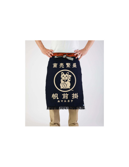 Delantal de cocina japonés Anything Maekake Lucky Cat