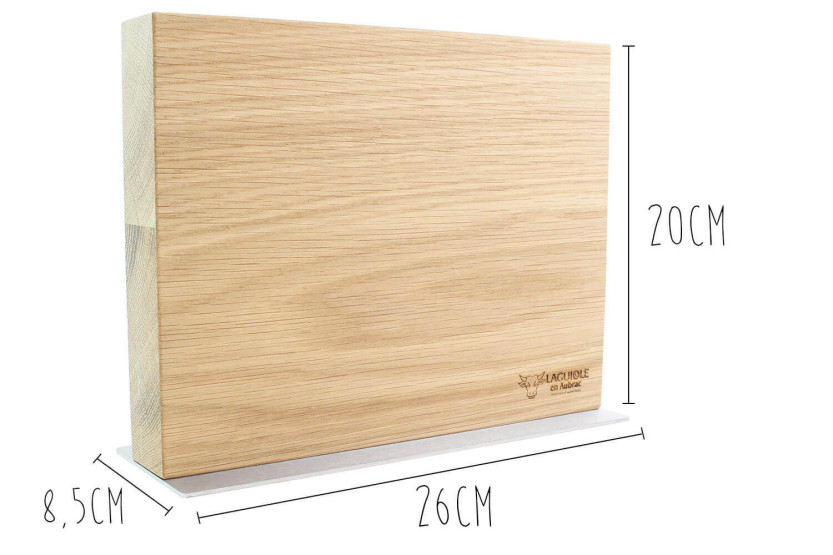 Magnetic Laguiole en Aubrac oak block for 6 kitchen knives