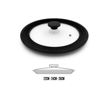Tapa de cristal universal Beka con borde de silicona 2