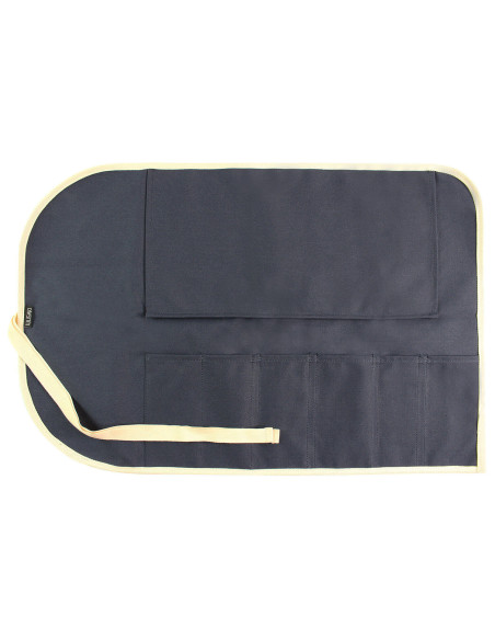 Estuche tradicional Wusaki de lona azul para 6 cuchillos