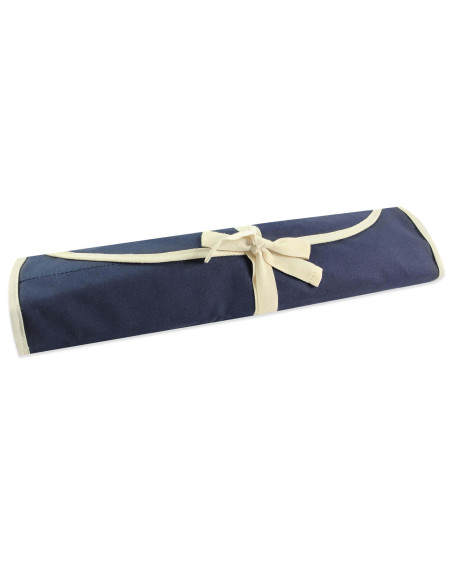 Traditioneller Wusaki-Koffer aus blauem Leinen für 6 Messer