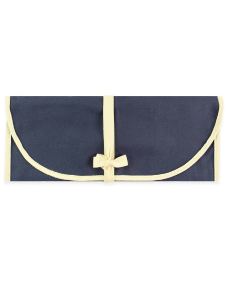 Estuche tradicional Wusaki de lona azul para 6 cuchillos