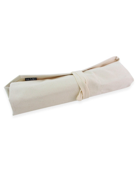 Traditionele Wusaki koffer in beige katoenen canvas voor 5 messen