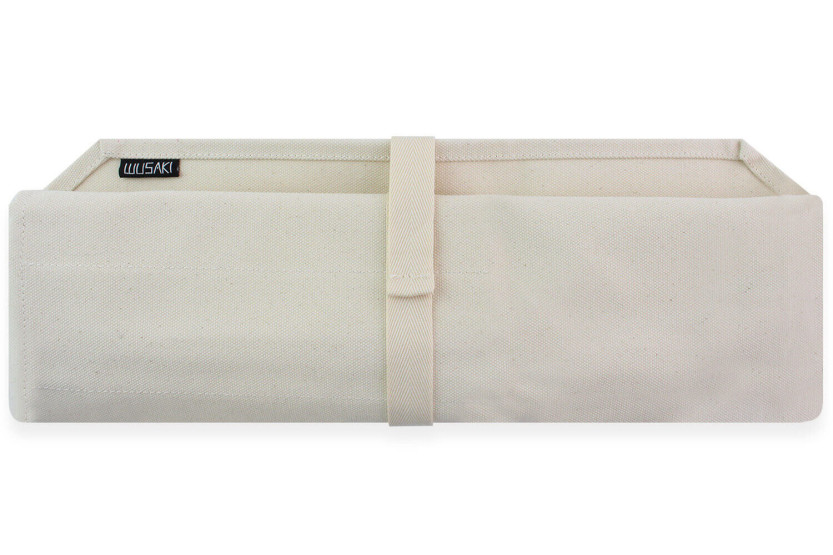 Traditionele Wusaki koffer in beige katoenen canvas voor 5 messen