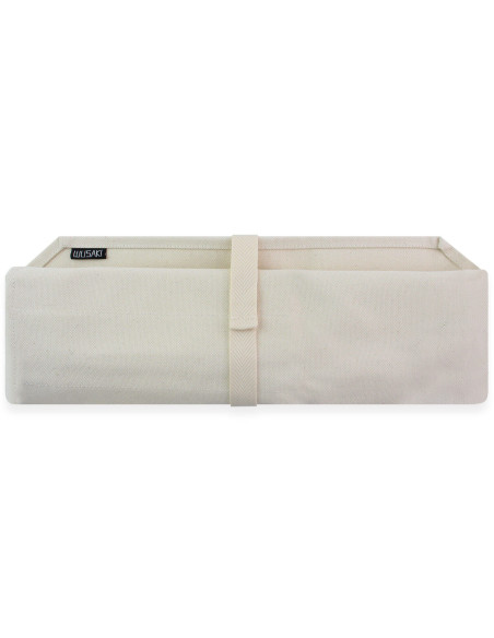 Estuche tradicional Wusaki de lona de algodón beige para 5 cuchillos