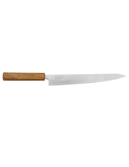 Faca japonesa sujihiki Wusaki Migaki G3 24cm feita à mão