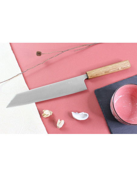 Coltello kiritsuke giapponese artigianale Wusaki Migaki G3 24 cm
