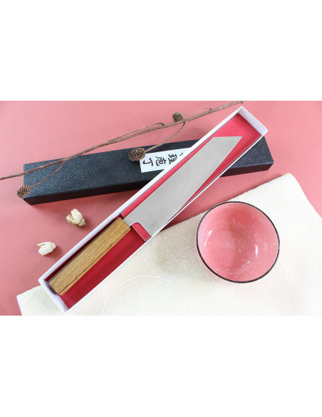 Kiritsuke mes japonais artisanal Wusaki Migaki G3 21cm