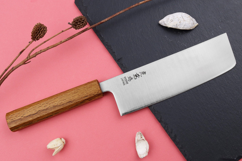 Nakiri mes Japonais artisanaal Wusaki Migaki G3 16,5cm