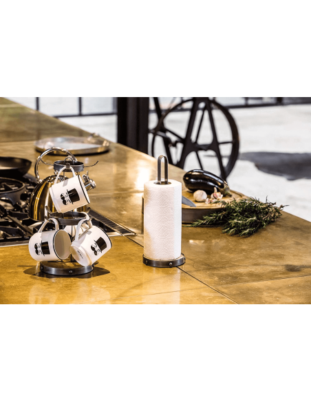 Kitchen Craft industrial design paper towel holder in metal and wood