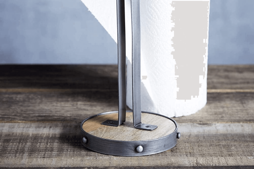 Kitchen Craft industrial design paper towel holder in metal and wood
