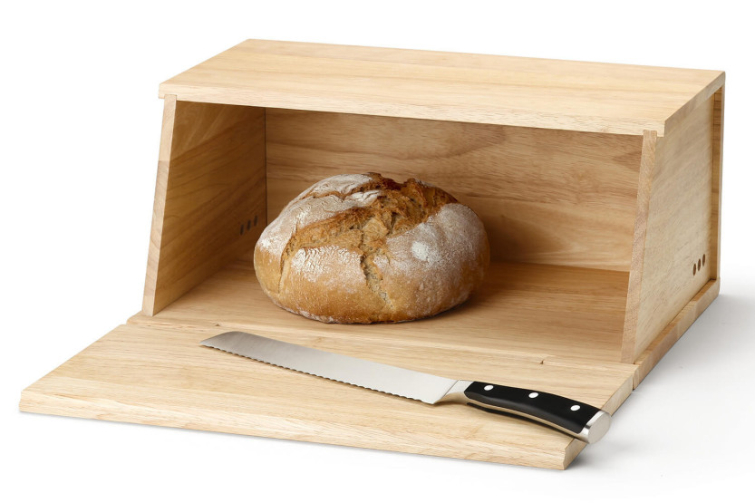 Brotkasten Continenta aus Gummibaumholz 40x26x18,5cm