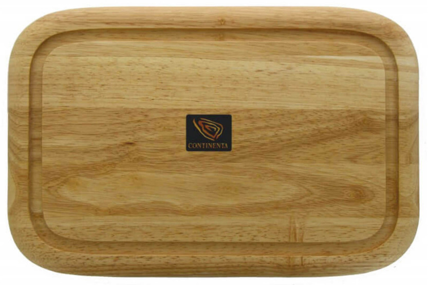 Tabuleiro para queijo Continenta em madeira de seringueira com tampa 38,5x25,5x11,5cm