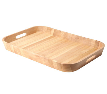 Continenta serveringsbrett i gummitre med avrundede kanter og håndtak 53x35x5cm