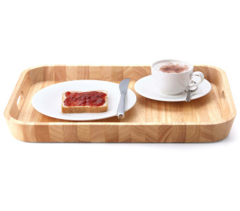 Tabuleiro de servir Continenta em madeira de Hevea com cantos arredondados e pegas 53x35x5cm 2