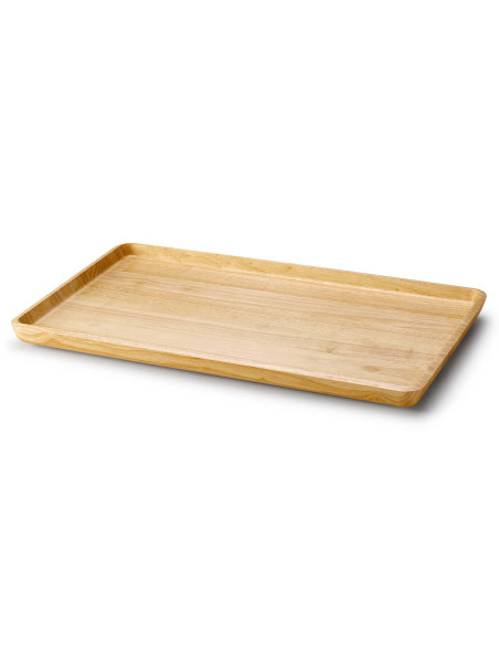 Bandeja rectangular Continenta de madera de caucho 53x32x3cm