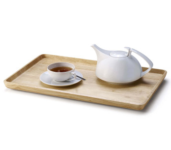 Bandeja rectangular Continenta de madera de caucho 53x32x3cm 2