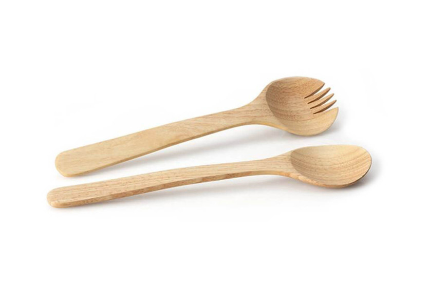 Set om 2 Continenta salladsbestick i gummiträ 31cm