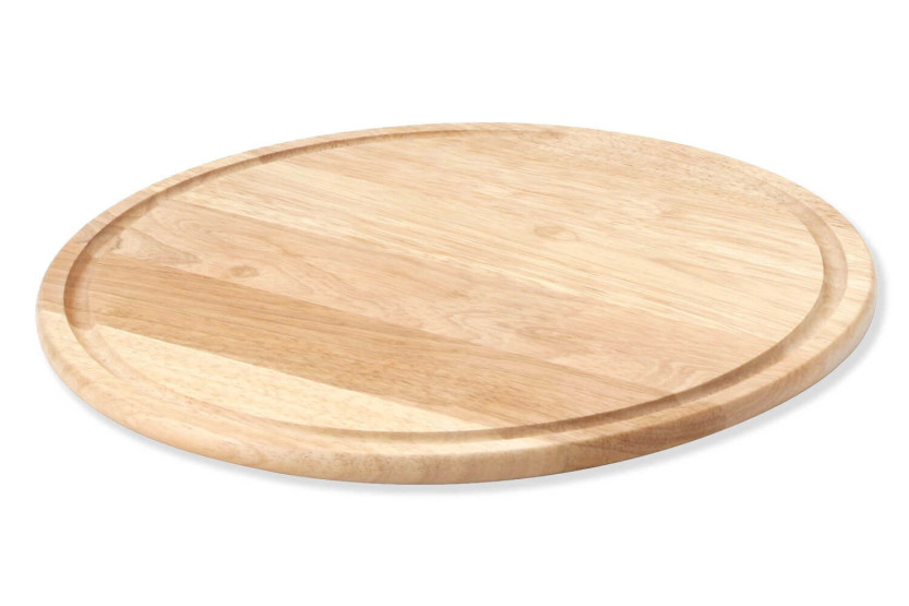 Continenta 33 cm pizzabræt med tagrende i gummitræ