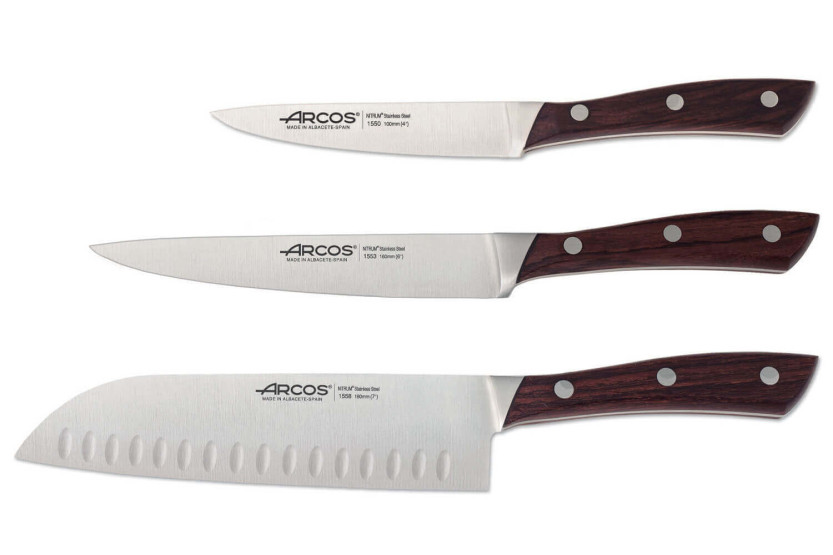 3 Arcos Natura -keittiöveitsen sarja: Santoku