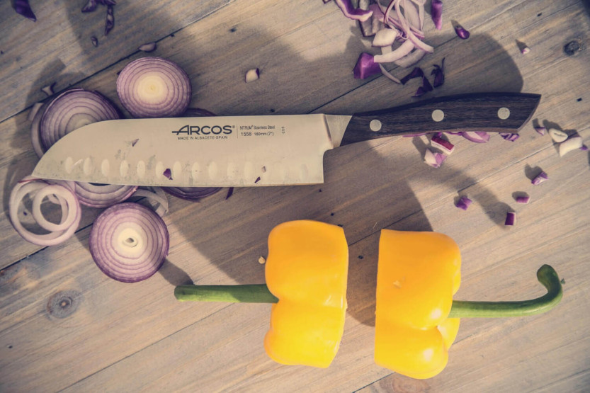 Arcos Natura 3er-Set Küchenmesser: Office + Tranchieren + Santoku