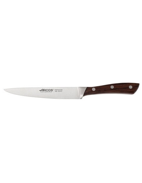Sett med 3 Arcos Natura kjøkkenkniver: Kontor + Utskjæring + Santoku