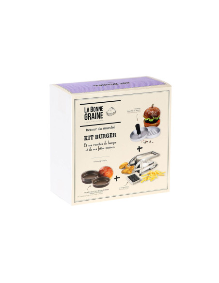 Kit Burger La Bonne Graine - frietsnijder, gehaktpers en 4 broodpannen