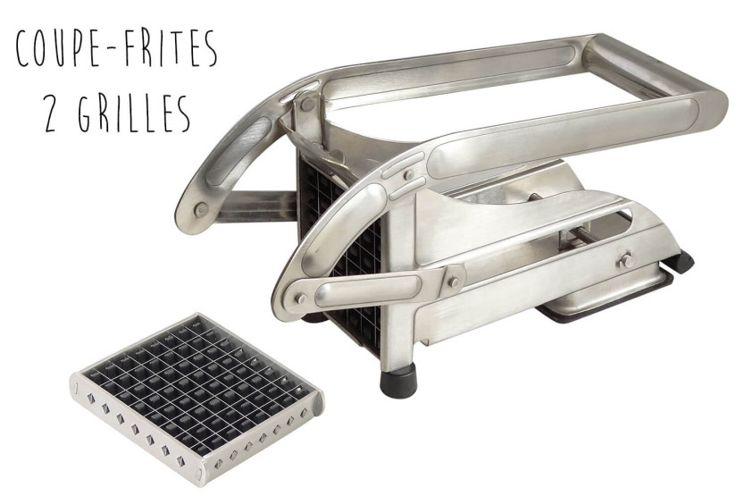 Kit Hamburguesa La Bonne Graine - Cortador de patatas fritas, prensa para carne picada y 4 moldes para pan