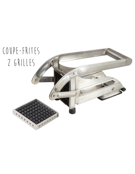 Kit Hamburguesa La Bonne Graine - Cortador de patatas fritas, prensa para carne picada y 4 moldes para pan