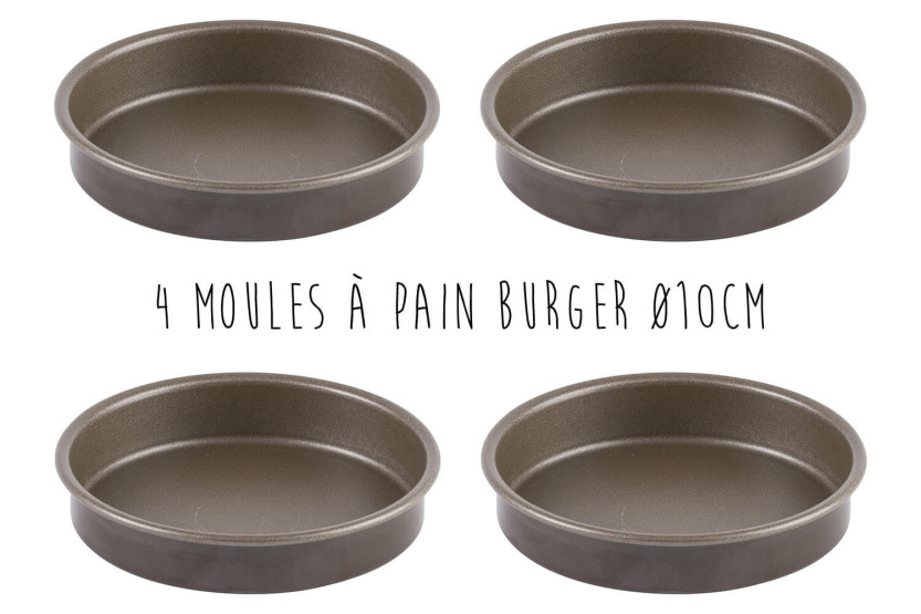 Kit Hamburguesa La Bonne Graine - Cortador de patatas fritas, prensa para carne picada y 4 moldes para pan