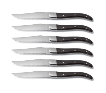 Set van 6 Comas ACR Black steakmessen 13/0 roestvrij staal