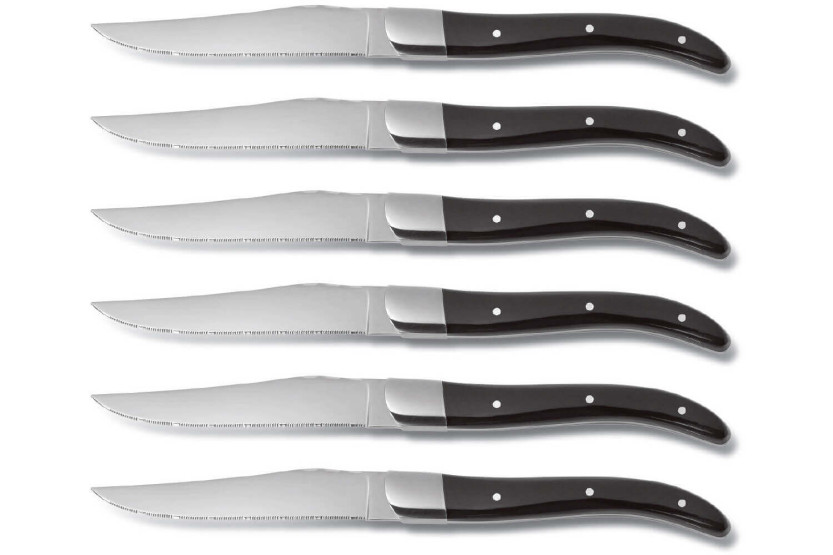 Set of 6 Comas ACR Black steak knives 13/0 stainless steel
