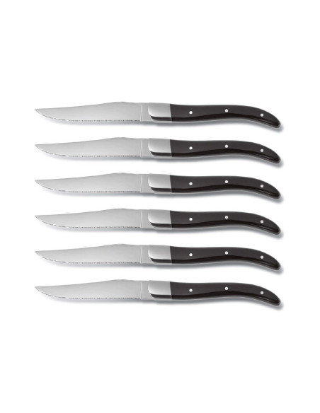 Set of 6 Comas ACR Black steak knives 13/0 stainless steel