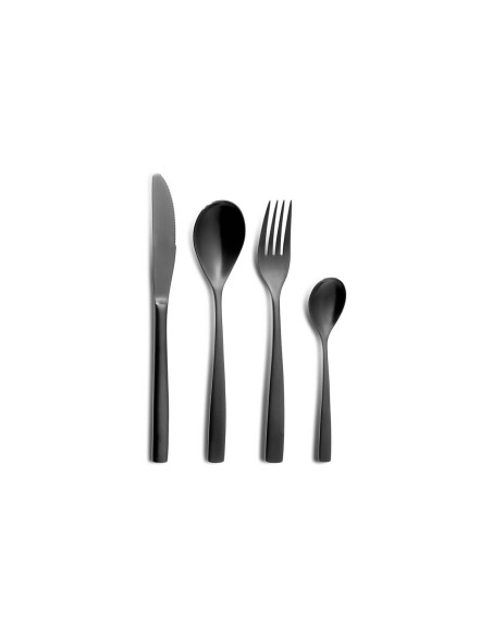 besteckset 24-teilig Comas BCN Colors Schwarz Edelstahl 18/0