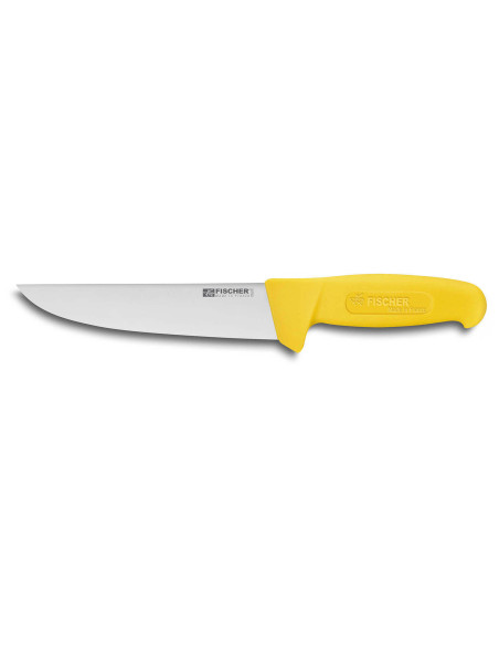 Fischer HACCP professional butcher knife 17cm yellow handle