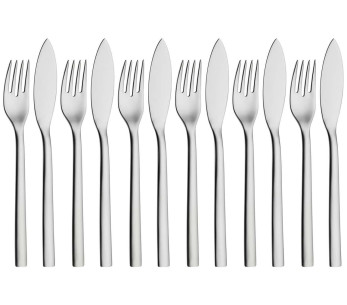 WMF Nuova set med 6 gafflar och 6 fiskknivar i 18/10 Cromargan rostfritt stål