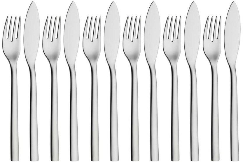 WMF Nuova sett med 6 gafler og 6 fiskekniver i 18/10 Cromargan rustfritt stål