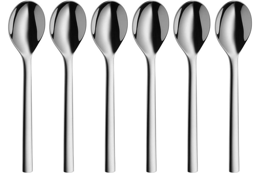 Sett med 6 WMF Nuova teskjeer i 18/10 Cromargan rustfritt stål