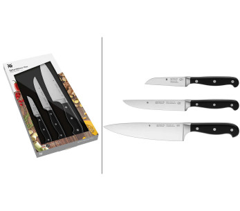 Set med 3 WMF Spitzenklasse Plus-knivar: Kontor + Universal + Kock