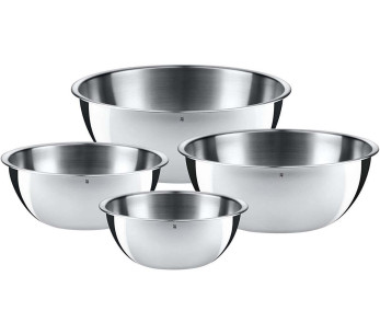 Conjunto de 4 taças de cozinha WMF Gourmet em aço inoxidável 18/10 Cromargan