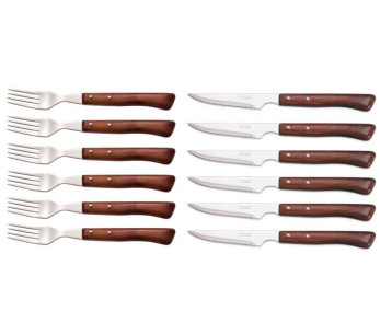 Set in scatola 6 coltelli Arcos + 6 forchette in acciaio NITRUM con manici in legno 2