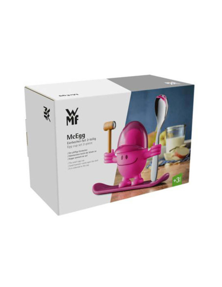 Eierbecher WMF McEgg rosa mit Löffel