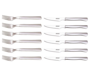 Conjunto de 6 facas Arcos + 6 garfos em caixa, lâminas de uma só peça com micro-dentes 2