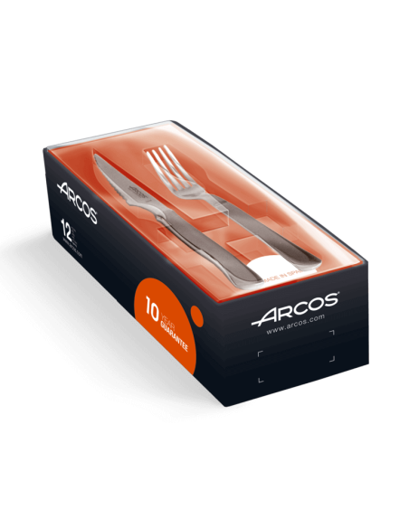 Set of 6 Arcos knives + 6 forks, one-piece, micro-serrated blades